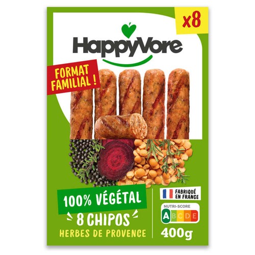 Happyvore Chipos Végétales aux Herbes de Provence x8 400g