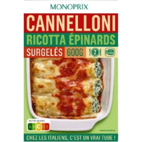 Monoprix Cannelloni ricotta épinards 600g