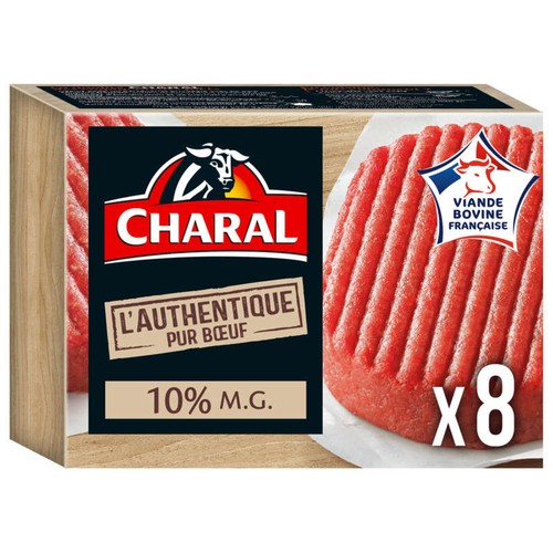 Charal Steak haché L'Authentique pur Bœuf 10% de Mg 8x125g