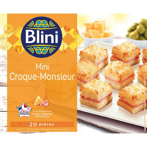 MINI CROQUES JAMBON EMMENTAL X20 240G - BLINI