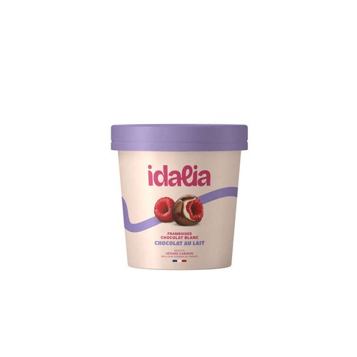 Idalia Framboises enrobées de chocolat blanc au lait 150g