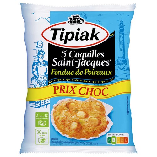 Tipiak Coquilles Saint-Jacques Fondue de Poireaux 5x90g