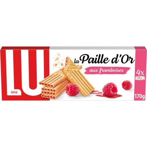 Lu La Paille d'Or Biscuits Gaufrettes aux Framboises 170g