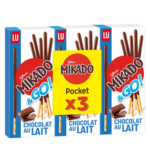 Lu Mikado Biscuits nappés au Chocolat au Lait 3x39g