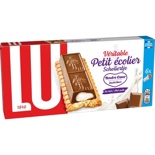 Lu Petit Écolier Tendre Cœur Biscuits nappés au Chocolat au lait 120g