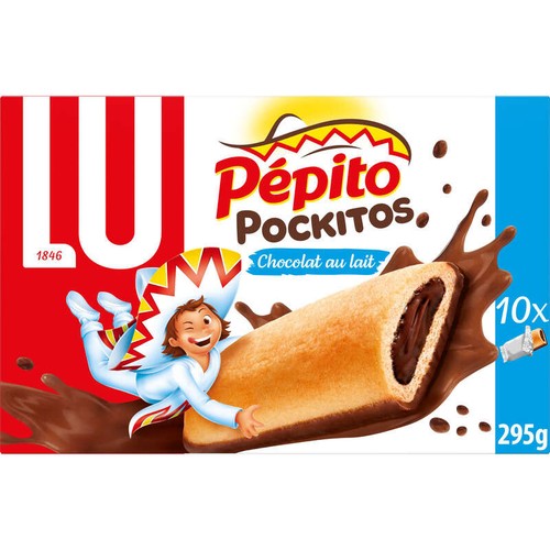 Lu Pepito Pockitos Barre fourrés au Chocolat au Lait 295g