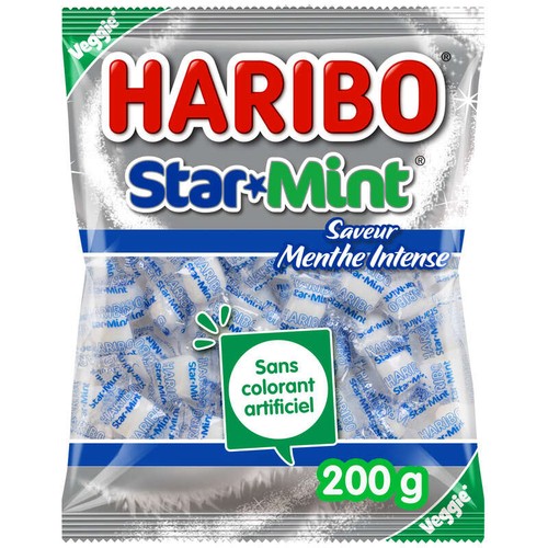 Haribo Bonbons Star Mint À La Menthe Intense 200g