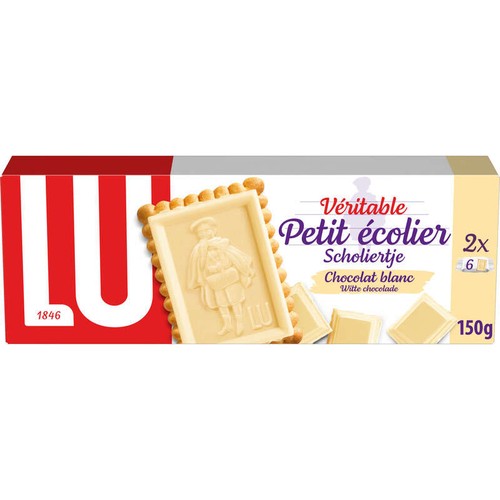 Lu Petit Écolier Petit beurre Biscuits nappés au Chocolat Blanc 150g