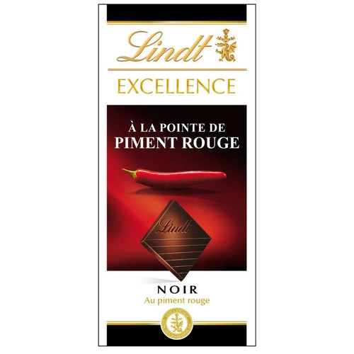 Lindt Excellence Chocolat Noir à la pointe de piment rouge 100g