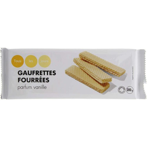 Tous Les Jours Gaufrettes Fourrées À La Vanille 200g