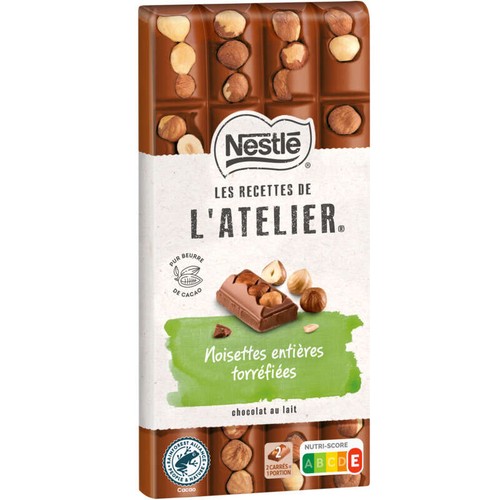 Nestlé L'Atelier  Gourmand Chocolat au Lait et Noisettes Entières Torréfiées - Standard