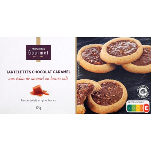 Monoprix Gourmet Tartelettes chocolat caramel 125g