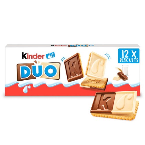 Kinder Duo Biscuits avec Tablettes de Chocolat au lait & Blanc 150g