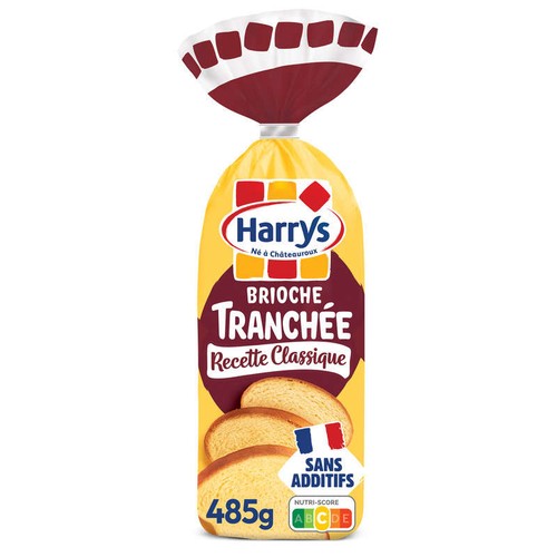 Harrys Brioche tranchée recette classique nature sans additifs 485g