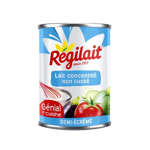 Régilait Lait Concentré Non Sucré Demi-écrémé 410g