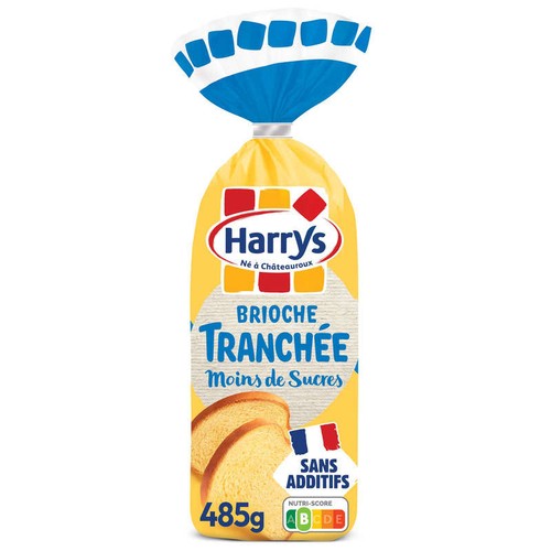 Harrys Brioche tranchée allégée en sucre sans additifs 485g