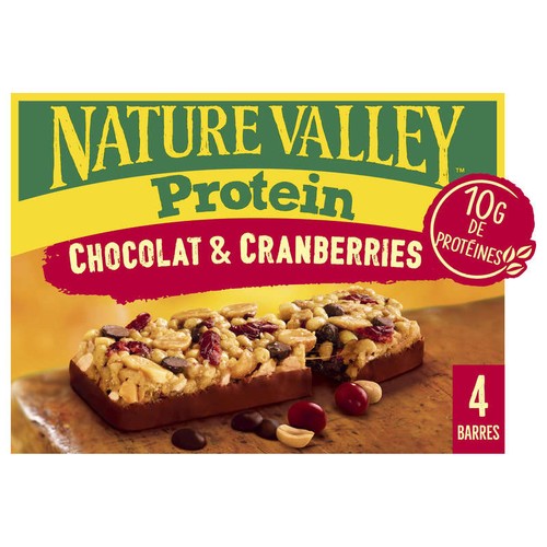 Nature Valley Barre de céréales protein chocolat & cranberries 4x40g