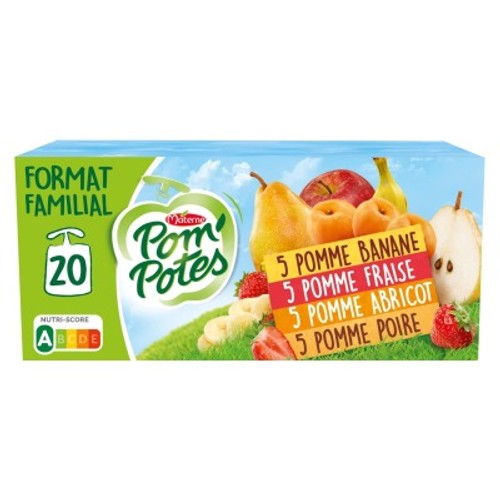 Pom'Potes Compote Pomme Et Abricot 20x90g