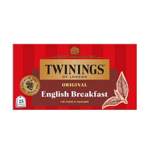 Twinings Thé Original English Breakfast 25 Sachets 40g