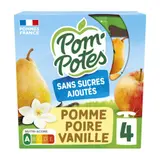 Pom'Potes Compote Pommes, Poires, Vanille 4x90g