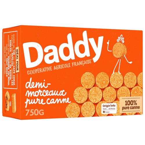 Daddy Sucre de canne demi-morceaux la boîte de 750g