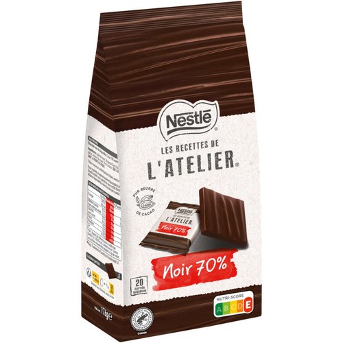 Nestlé L'Atelier Carrés dégustation Noir 70% 176g