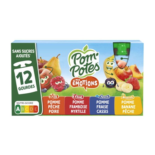 Pompotes Compotes Gourdes Mes émotions 12x90g