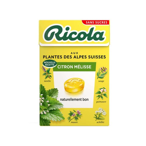 Ricola Aux Plantes Des Alpes Suisses Citron Mélisse Sans Sucres 50g