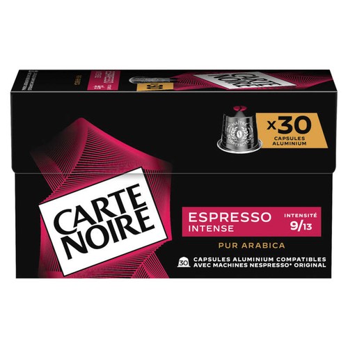 Carte Noire 30 capsules alu espresso intense n°9 - 165g