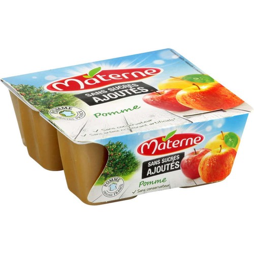 Materne Compote Pomme sans sucres 4x100g