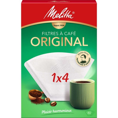 Melitta Filtre à Café 1x4 blanc lot de 80