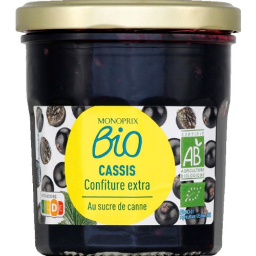 Monoprix Bio Confiture Cassis 350g