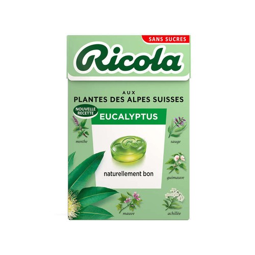 Ricola Aux Plantes Des Alpes Suisses Eucalyptus Sans Sucres 50g
