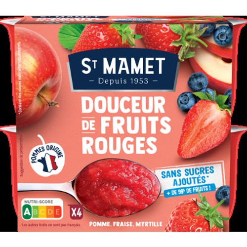 St Mamet Douceur Fruits Rouges sans sucres ajoutés 4x95g