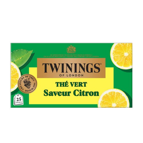 Twinings Thé Vert Citron Intense 25 Sachets 50g