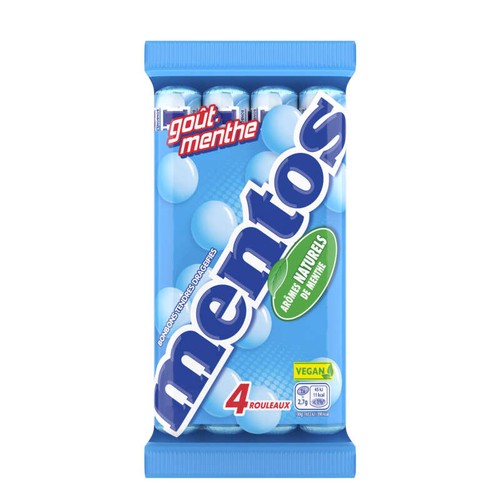 Mentos Bonbons Rouleau Menthe Multipack x4 - 152g