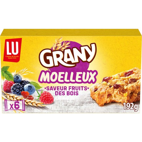 Lu Grany Moelleux Barres de Céréales Fruits des Bois 192g