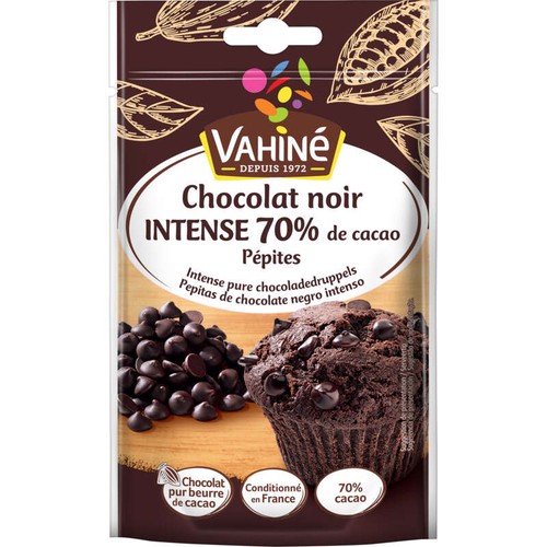 Vahiné Pépites Chocolat Noir Intense 70% CACAO*. 100g