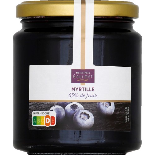 Monoprix Gourmet Confiture myrtilles intenses 330g