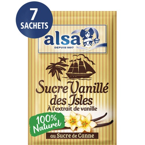 Alsa Sucre Vanillé Des Isles 7 Sachets, 53g