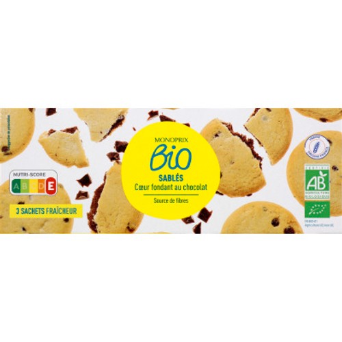 Monoprix Bio Sablés cœur Fondant au Chocolat  155g