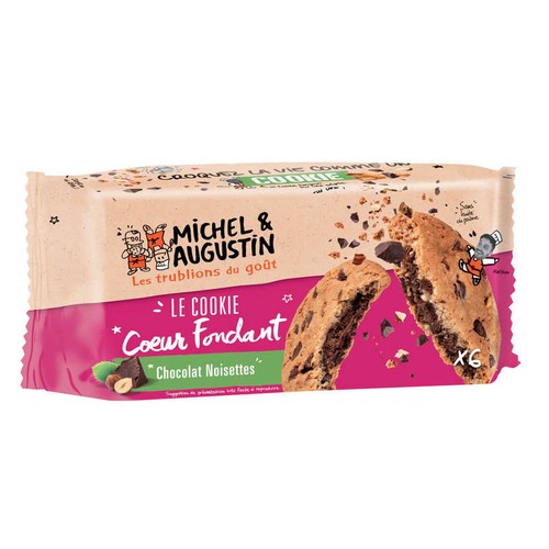 Michel & Augustin Cookies Cœur Fondant Chocolat Et Noisettes 180g