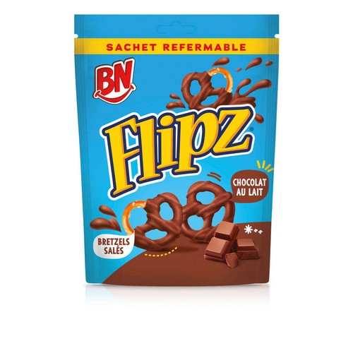 BN Flipz Bretzels salés choco lait 90g