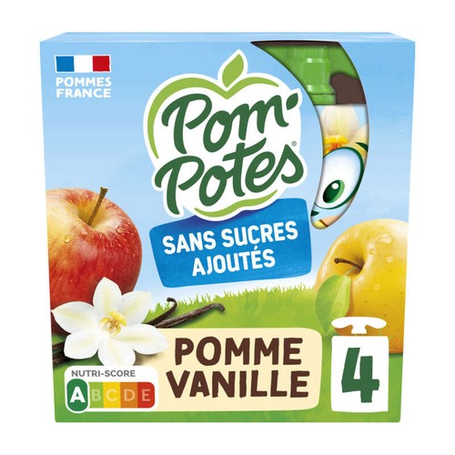 Pom'Potes Gourde Compote Pomme Vanille 4x90g
