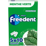 Freedent Chewing-gum Menthe Verte Sans Sucres 5x10 Dragés 70g