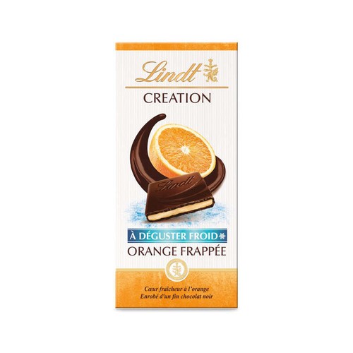 Lindt Creation Chocolat Noir A déguster froid Orange Frappée 150g