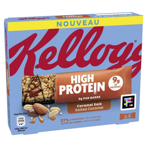 Kellogg's Barres Céréales Protéines Amandes et caramel 4x35g