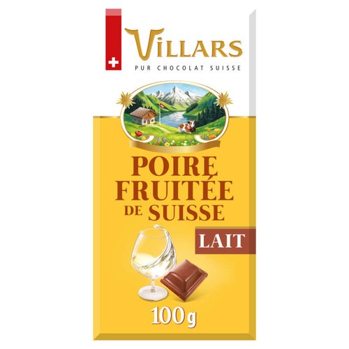 Villars Chocolat Au Lait Fourré À L'Eau De Vie De Poire Williams 100g
