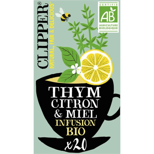 Clipper Infusion Thym & Citron Saveur Au Miel 32g