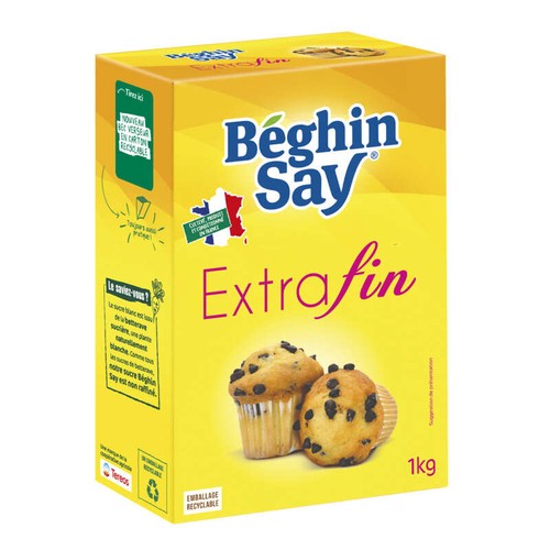 Béghin Say Sucre extra fin la boîte de 1kg
